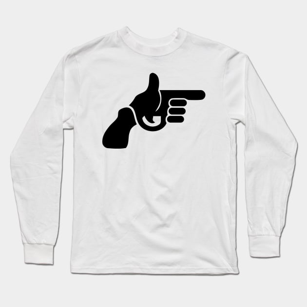 Hand Gun Icon Art Long Sleeve T-Shirt by AustralianMate